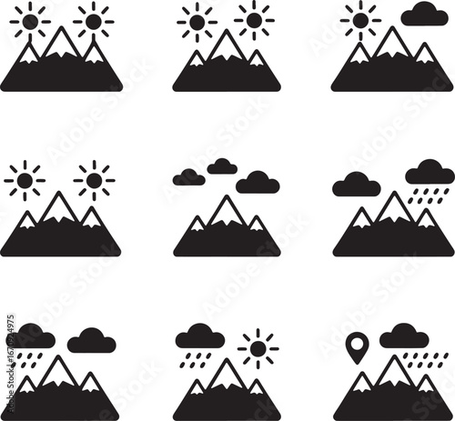 Mountain Weather Icons Set