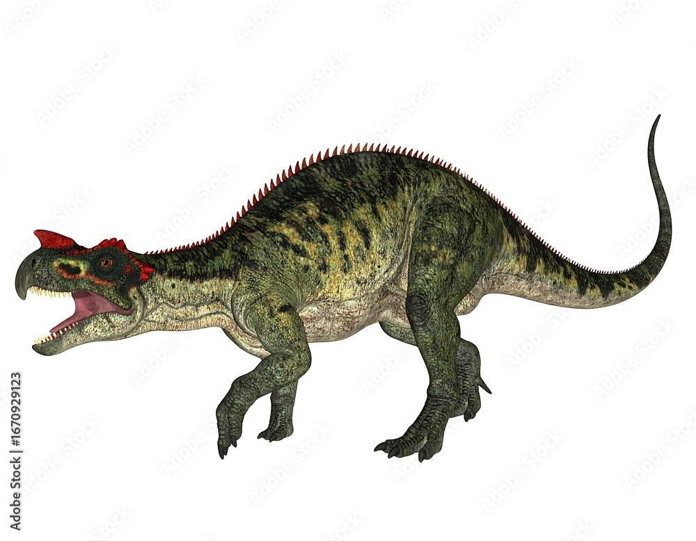 Obraz premium Prehistoric creature, walking pose, detailed scales