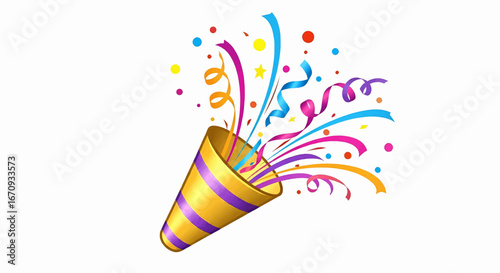 Celebration Party Popper Vector Illustration Icon for Events and Parties