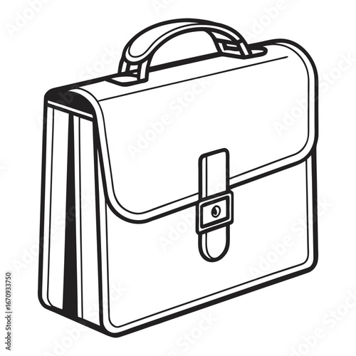 Black and white outline of a briefcase luggage business