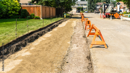 Sidewalk replacement and widening construction work