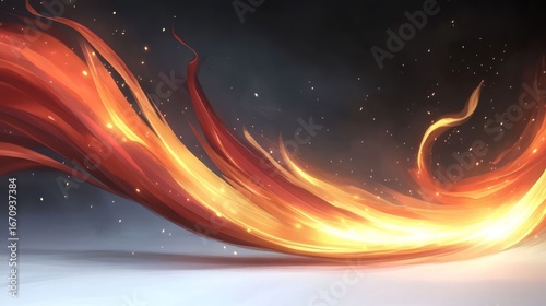 A vibrant swirl of flames in warm hues, evoking energy and movement.