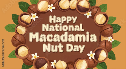 National day of macadamia nut september 4th vector celebrate national macadamia nut day with delicious recipes and health benefits of macadamia nuts today now
