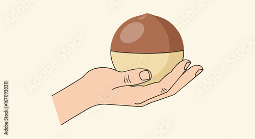 National day of macadamia nut september 4th vector illustration of hand holding a dango mochi japanese sweet dessert traditional food culture snack treat confectionery