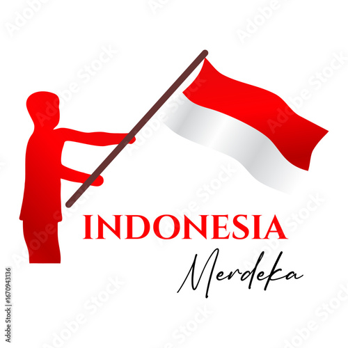 Indonesian Independence Design With Hands Holding The Flag Vector