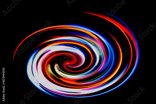 黒バックの中に浮かぶカラフルな光の渦