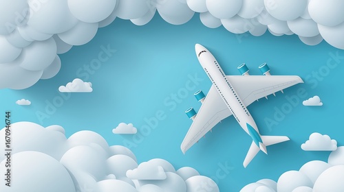 Airplane flying through clo...