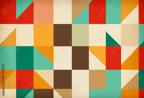 retro mid century geometric...