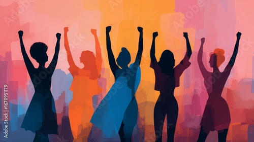 Women rights and Female reproductive right social movement or gender equality for woman justice as a community united together for reproduction freedom and abortion issue