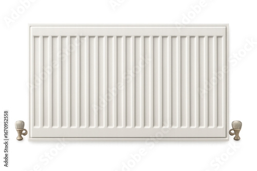 Wallpaper Mural White heating radiator with thermostat valves on transparent background Torontodigital.ca