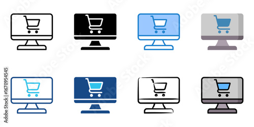 online shop icon set multiple style collection 
