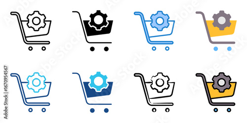 procurement icon set multiple style collection 
