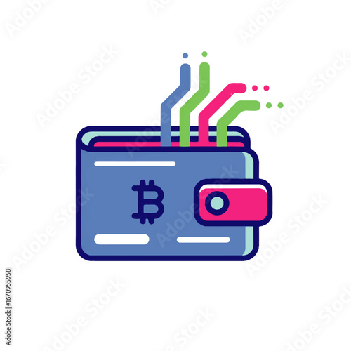 Modern bitcoin wallet design for digital currency transactions and secure blockchain finance management