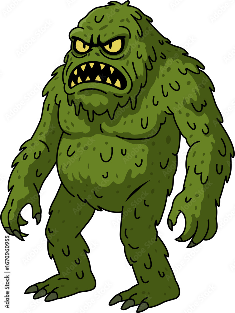 Fototapeta premium Swamp monster halloween character cartoon