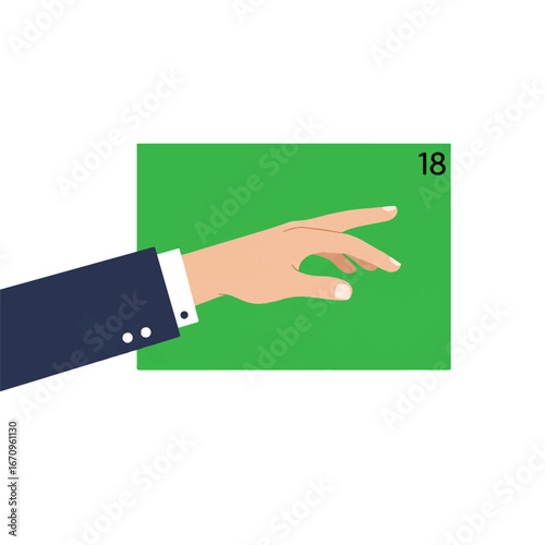 A smiling businessman in a suit introduces a community of people, symbolizing teamwork and networking in a flat vector illustration.