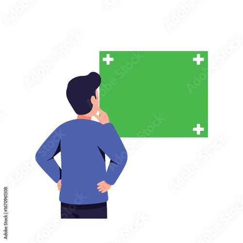A smiling businessman in a suit introduces a community of people, symbolizing teamwork and networking in a flat vector illustration.