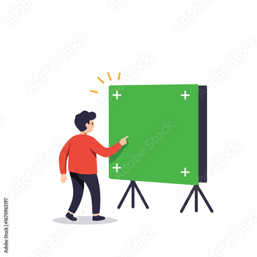 A smiling businessman in a suit introduces a community of people, symbolizing teamwork and networking in a flat vector illustration.