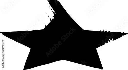 Black grunge abstract illustration silhouette with paint splatter effect isolated on white background. 