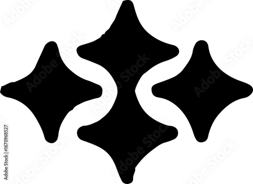 Black grunge abstract illustration silhouette with paint splatter effect isolated on white background. 