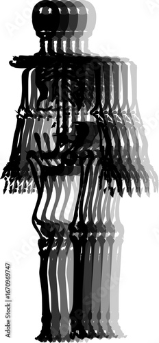 Black grunge abstract illustration silhouette with paint splatter effect isolated on white background. 