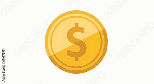 Golden dollar coin symbolizing wealth and financial success for business growth and investment opportunities