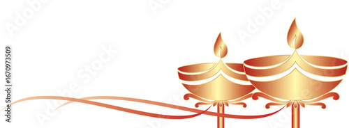 Diya diwali line art style