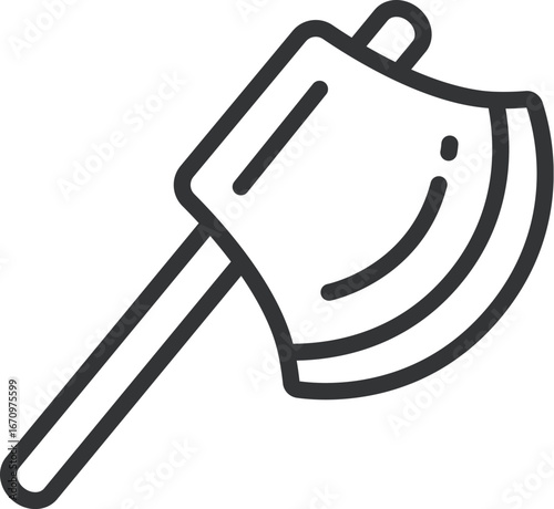 斧のアイコン（線画）のイラスト