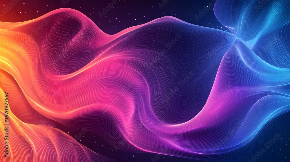 Fototapeta premium Abstract design with flowing lines and vibrant colors.