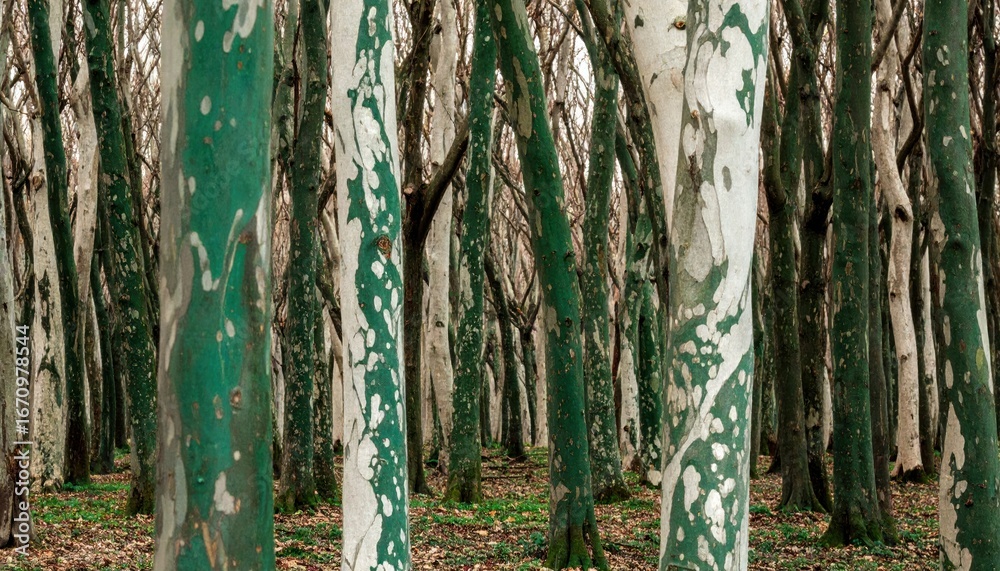 Obraz premium Forest of mottled trees