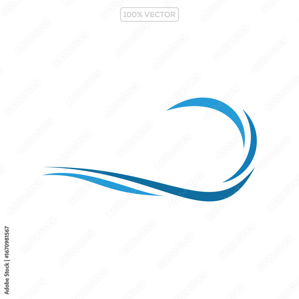 Obraz premium Wave logo design vector template illustration