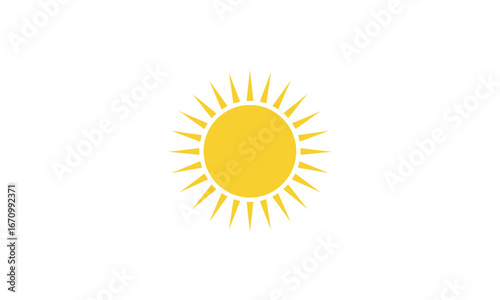 Bright Yellow Sun with Radiant Orange and Yellow Rays.
