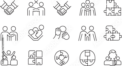 Partnership and Collaboration Icons Teamwork, Agreement, and Support Graphics