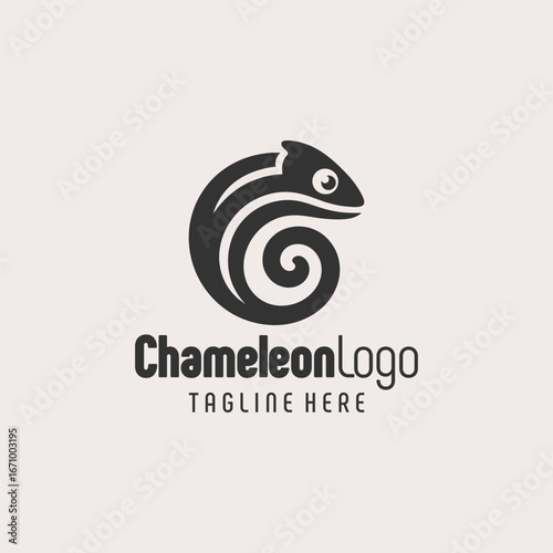 Wallpaper Mural Elegant Chameleon Silhouette Logo Design Torontodigital.ca