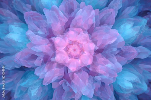 Vivid floral arrangement with swirling petals in shades of pink