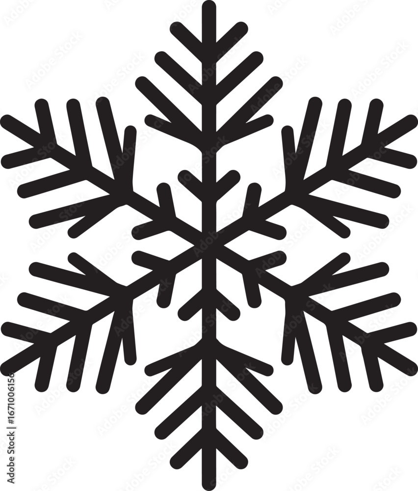 Fototapeta premium Minimal Snowflake Shape Vector Illustration