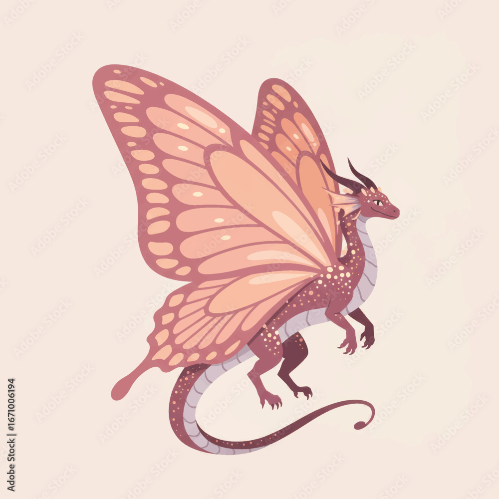 Obraz premium vector illustration of a dragon with wings