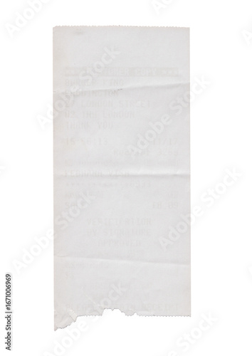 Blank Paper Receipt, Isolated PNG for Junk Journal and Collage