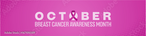 Elegant miminalist October breast cancer awareness month 2025 banner  with pink vibrant color and Bold typography. Best for October pink healthcare campaign and global prevention