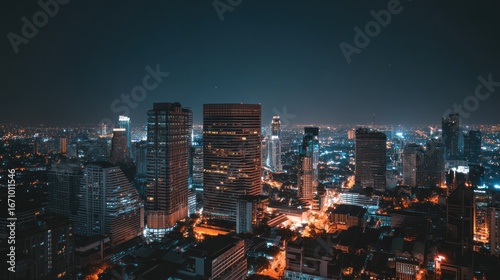 Wallpaper Mural Cityscape night lights buildings Torontodigital.ca