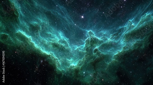 Wallpaper Mural Emerald nebula deep space Torontodigital.ca