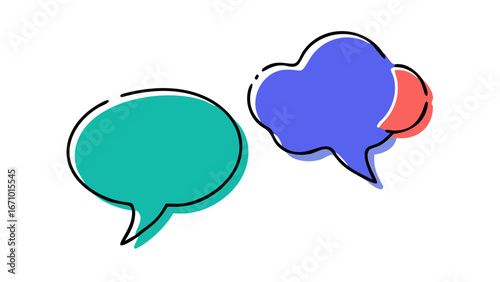Colorful Hand Drawn Speech Bubbles communication dialogue