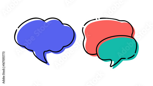 Colorful speech bubbles conversation icons communication dialogue