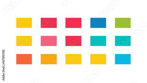 Colorful squares arranged in neat rows geometric shapes vibrant colors
