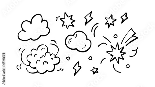 Comic Style Speech Bubble with Exclamation Mark doodle graphic