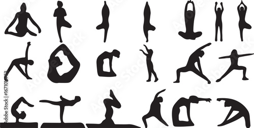 yoga, silhouette, pose, exercise, fitness, health, wellness, flexibility, strength, balance, meditation, stretching, body, human, figure, warrior, tree, lotus, dancer, inversion, asana, practice, spor