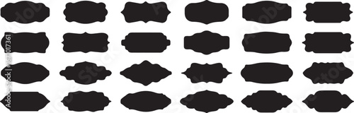 label, tag, badge, emblem, frame, border, shape, silhouette, graphic, design, collection, set, isolated, black, white, background, ornate, decorative, vintage, retro, ornate frame, ornamental, graphic