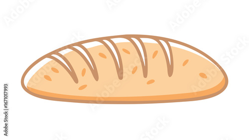 Freshly baked artisan bread loaf with scoring vector