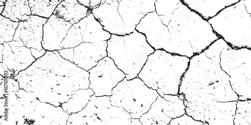 Abstract Black White Cracked Grunge Texture Overlay
