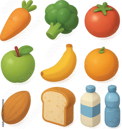 Vibrant and healthy food illustration perfect for wellness, nutrition, and healthy eating concepts