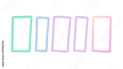 Pastel colored sketchy rectangles frames borders